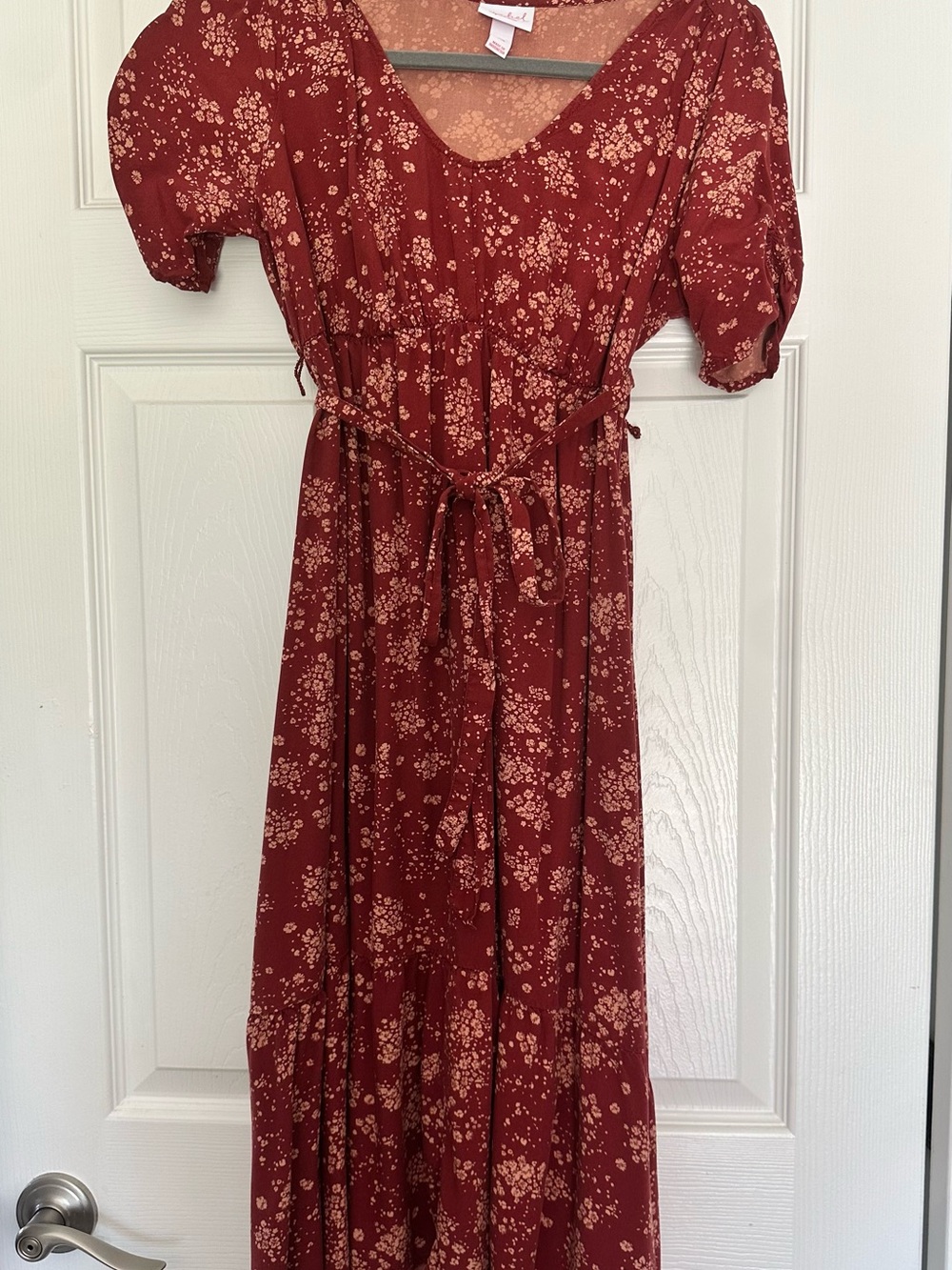 Isabel Maternity by Ingrid & Isabel Rust Floral Tie-Waist Maxi Dress